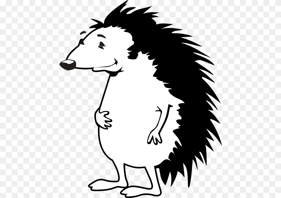 Black And White Porcupine Clipart Black And White, Stencil, Baby, Person Png Image