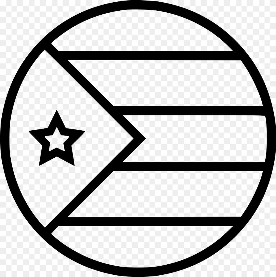 Black And White Puerto Rico Flag, Star Symbol, Symbol, Logo Free Png Download