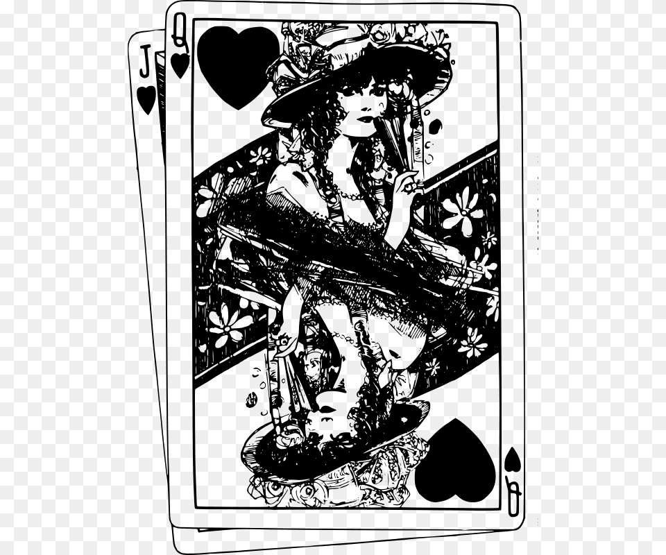 Black And White Queen Card, Gray Png Image