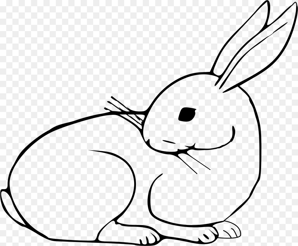 Black And White Rabbit Clipart, Gray Free Transparent Png