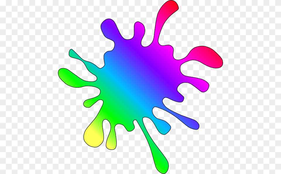 Black And White Rainbow Clipart Illustration Rainbow Paint Splatter Clip Art, Purple, Graphics, Plant, Leaf Png Image