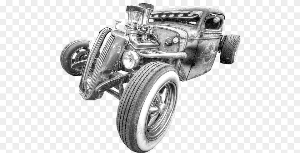 Black And White Rat Rod, Car, Transportation, Vehicle, Machine Free Transparent Png