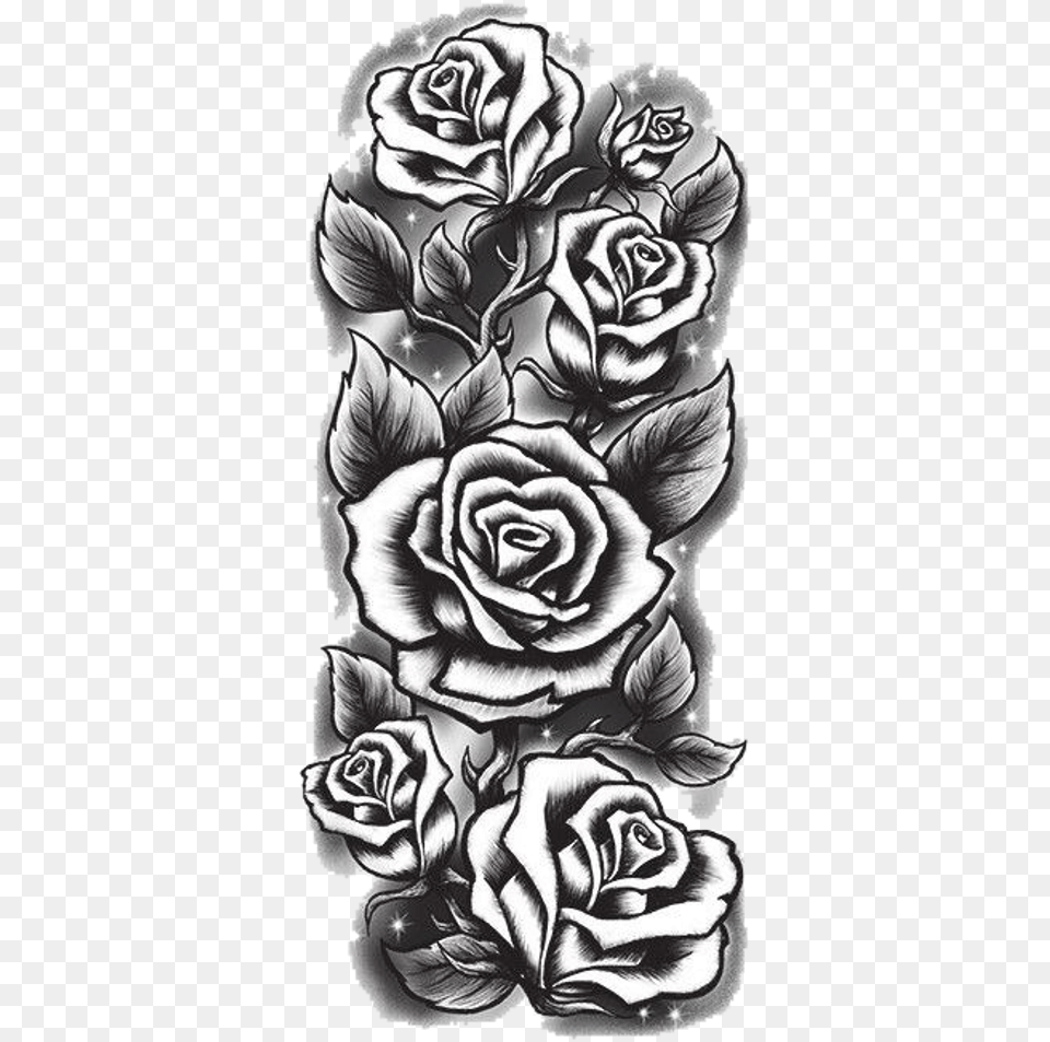 Black And White Rose Tattoo Drawings, Flower, Plant, Art, Floral Design Free Png