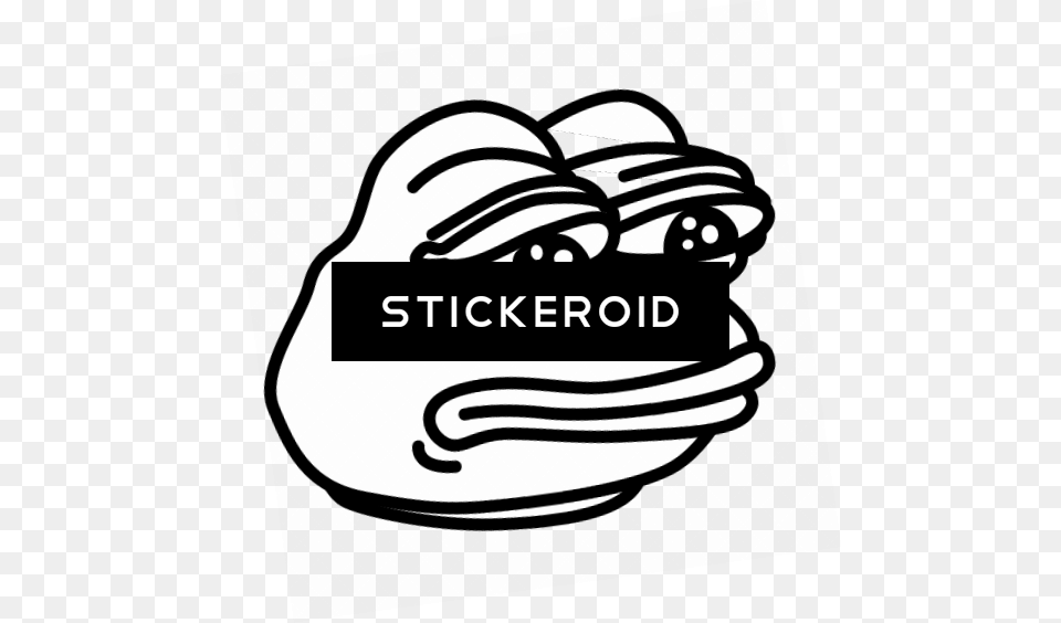 Black And White Sad Pepe Pepe Meme Black And White, Stencil, Sticker, Body Part, Hand Free Png Download