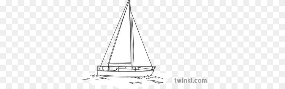 Black And White Sail Boats Boat Floating In Water, Sailboat, Transportation, Vehicle, Yacht Free Png Download