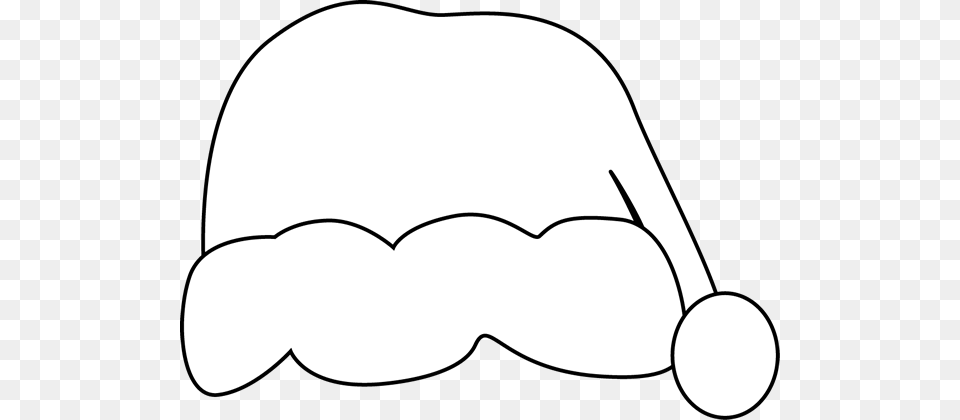 Black And White Santa Hat Clip Art, Face, Head, Person, Mustache Free Png Download