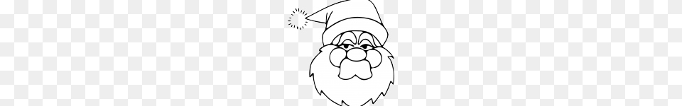 Black And White Santa New Santa Claus Drawing In Black And White, Stencil, People, Person, Ammunition Free Transparent Png