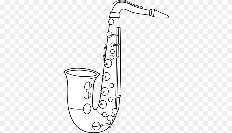 Black And White Saxophone Clip Art Saxophone Jazz Saxophone Clipart Black And White, Musical Instrument Png Image