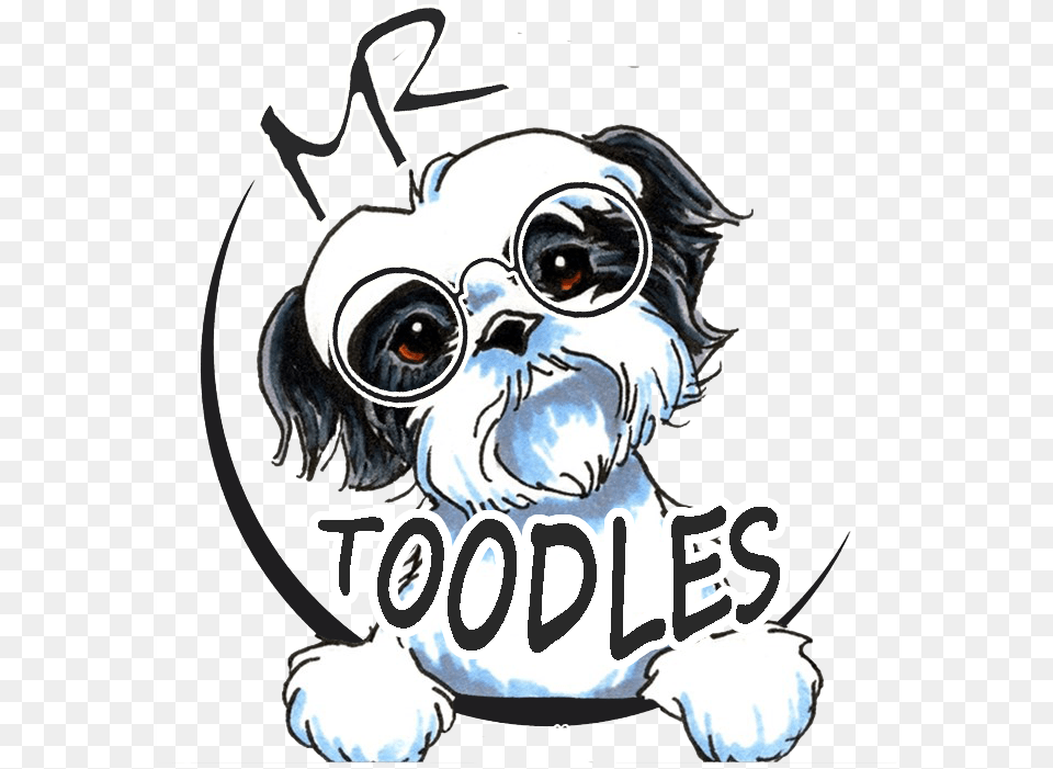 Black And White Shih Tzu Cartoon Download Cartoon, Baby, Person, Face, Head Free Transparent Png