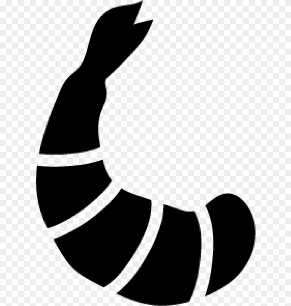 Black And White Shrimp Icon, Gray Free Png Download