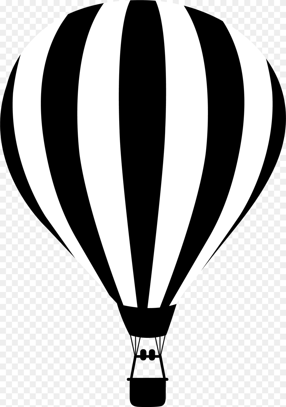 Black And White Silhouette Hot Air Balloon Black And White, Aircraft, Transportation, Vehicle, Blade Free Transparent Png