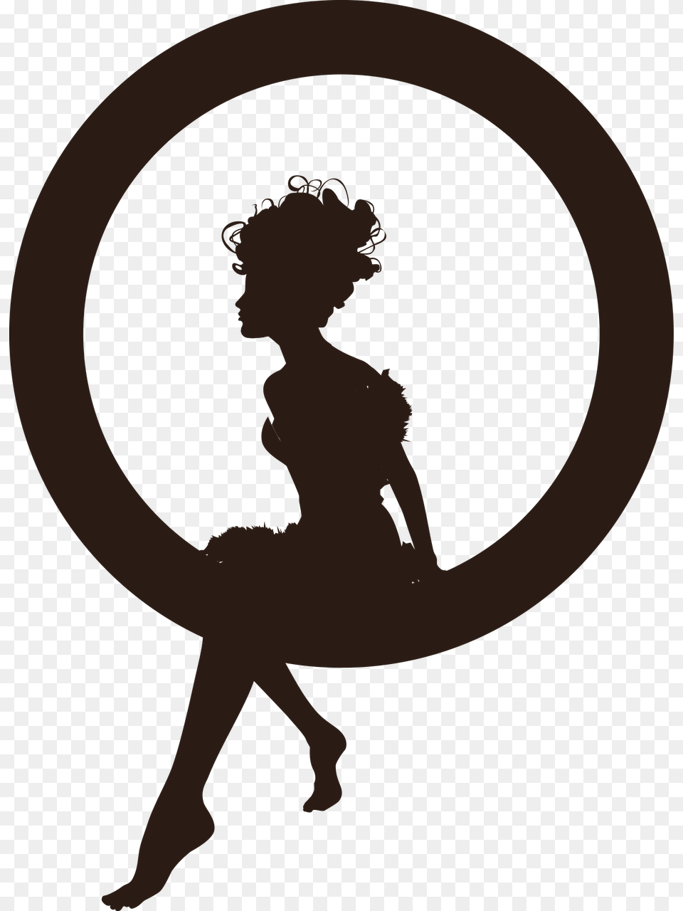 Black And White Sitting Girl Clipart, Dancing, Leisure Activities, Person Png
