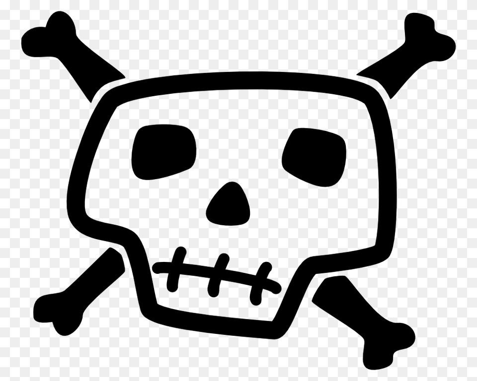 Black And White Skull And Crossbones Clipart Image Shrink, Stencil, E-scooter, Transportation, Vehicle Free Png