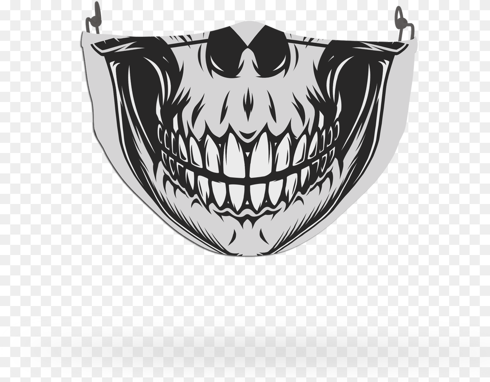 Black And White Skull Face Covering Print 1 Emblem, Bowl Free Png