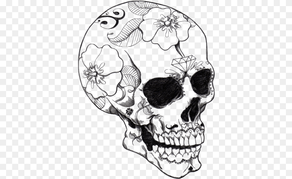 Black And White Skull Tattoo Designs, Art, Adult, Bride, Female Free Png