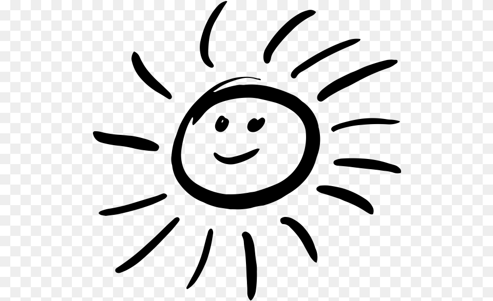 Black And White Smiling Sun, Gray Free Png