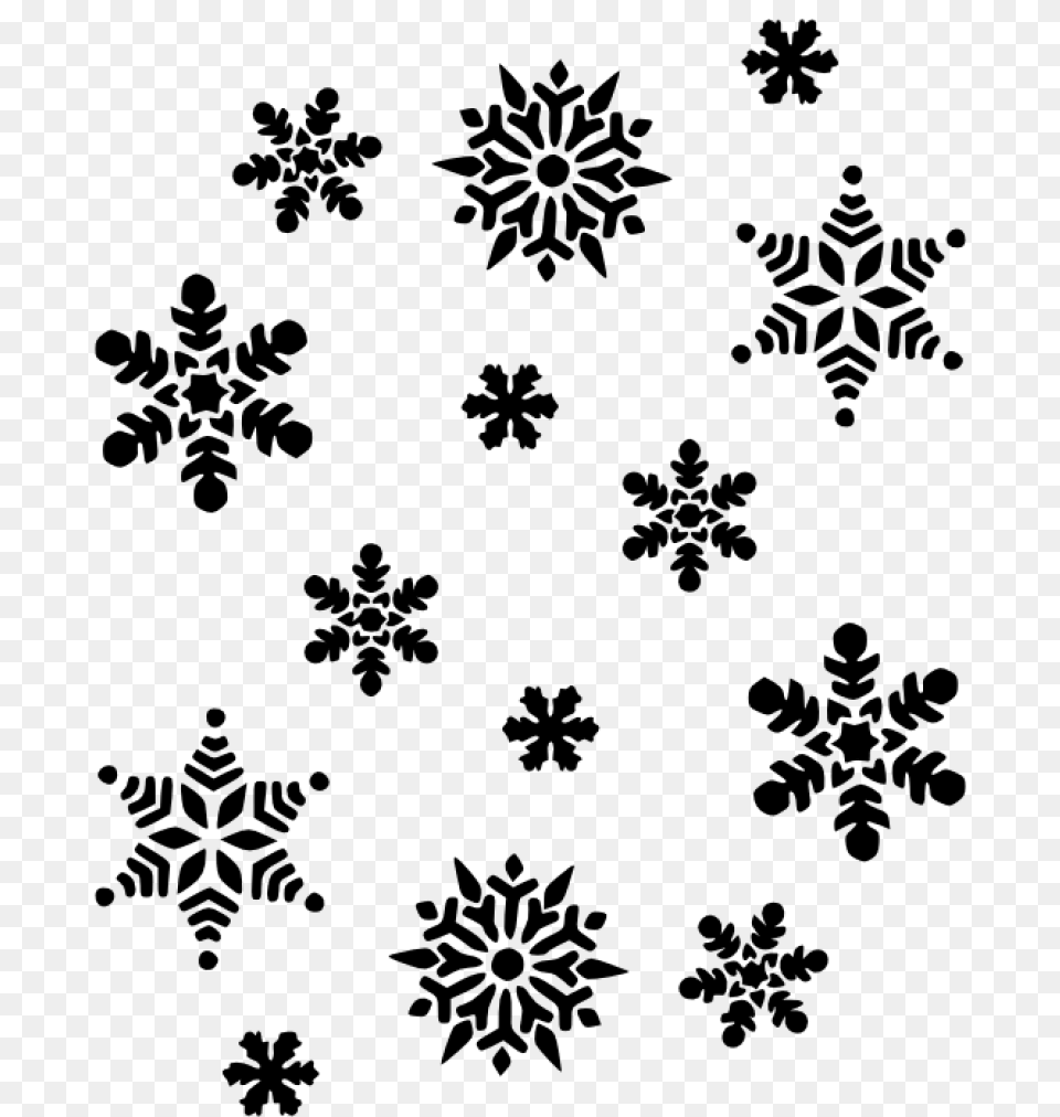 Black And White Snowflake Christmas Tree Clipart Hatenylo Snowflake Clipart Black And White, Gray Free Png