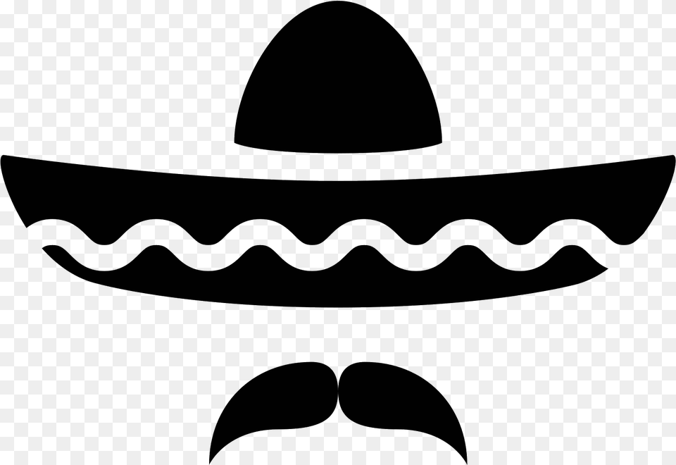 Black And White Sombrero Clip Art, Gray Png Image