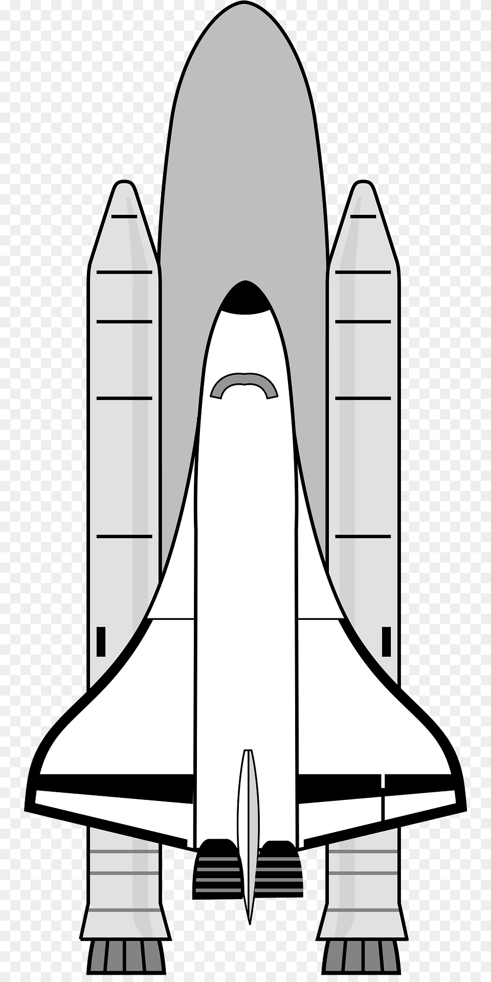 Black And White Space Shuttle Ready To Launch Clipart, Aircraft, Space Shuttle, Spaceship, Transportation Free Png
