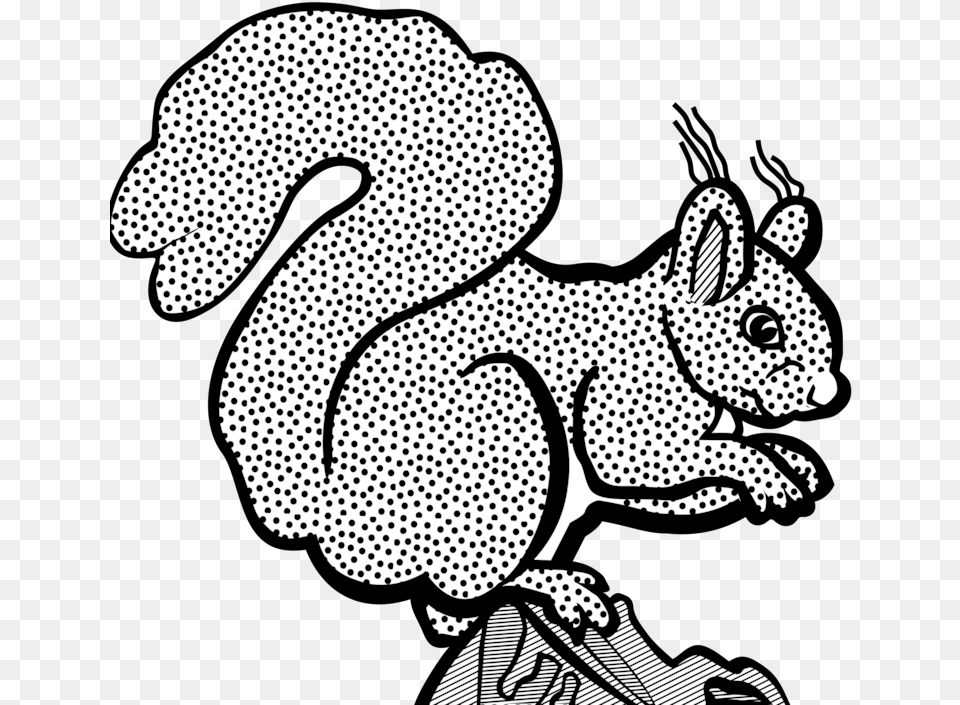 Black And White Squirrel Coloring Book Drawing Heart Background, Art, Animal, Mammal, Rodent Free Png