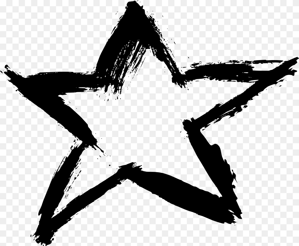 Black And White Star, Star Symbol, Stencil, Symbol, Person Free Png