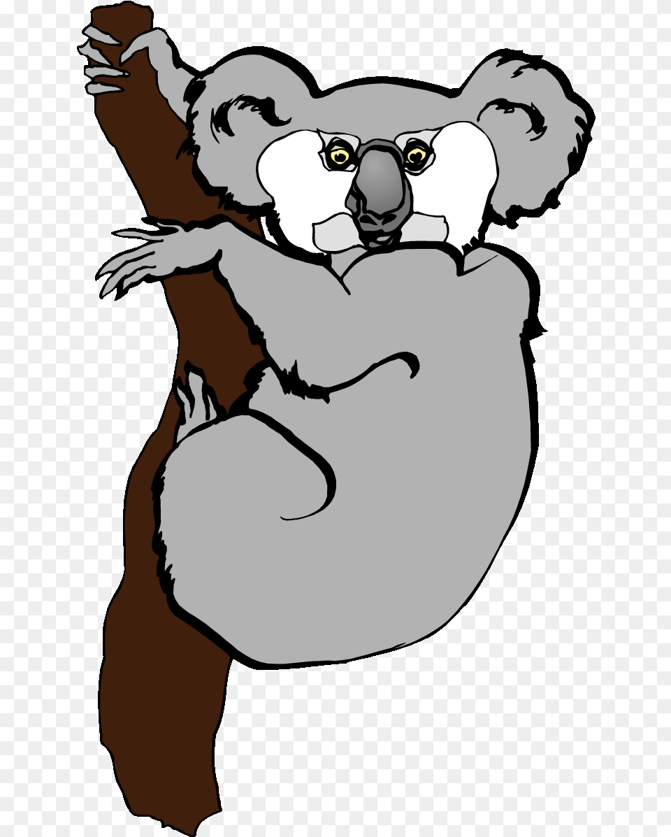 Black And White Stock At Getdrawings Com Cartoon Cuddly Koala, Animal, Wildlife, Mammal, Baby Free Png