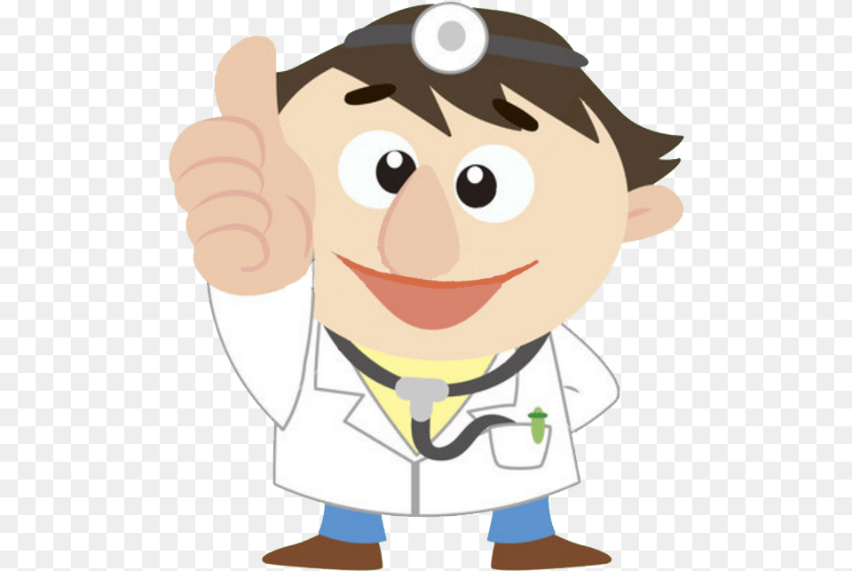 Black And White Stock Cartoon Physician Thumb Signal Doctor Cartoon Thumbs Up, Body Part, Clothing, Coat, Finger Free Transparent Png