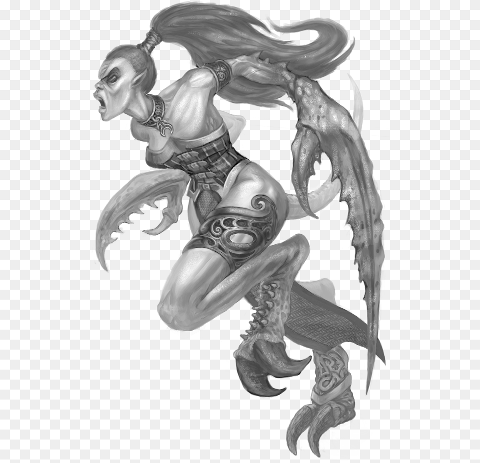 Black And White Stock Chaos Drawing Warhammer Warhammer 40k Chaos Demon, Accessories, Wedding, Person, Female Png