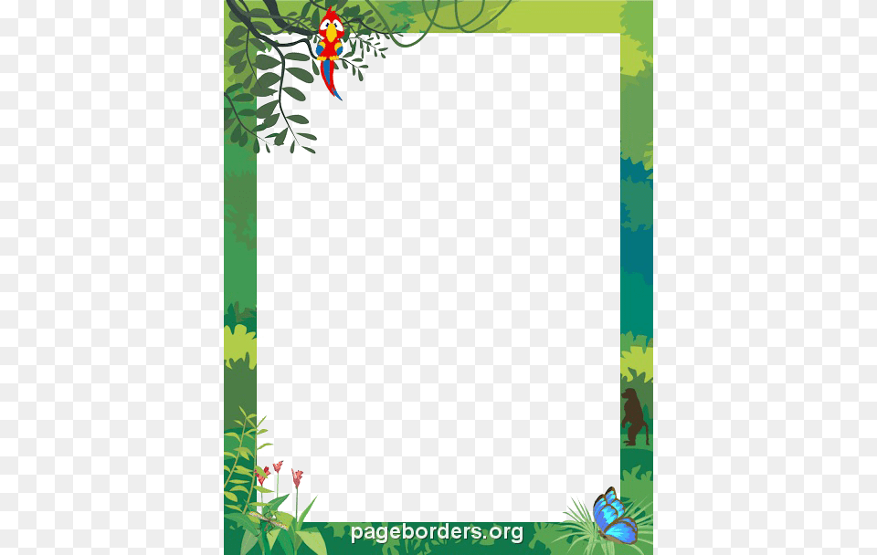 Black And White Stock Jungle Border Clipart Jungle Border Clipart, Plant, Vegetation, Art, Envelope Free Transparent Png