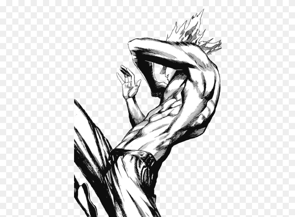 Black And White Stock Punch Drawing Muscular One Punch Man Vol, Book, Comics, Publication, Adult Free Png Download