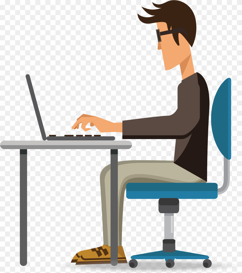 Black And White Stock Secretary On Dumielauxepices Vector Transparent Computer, Person, Sitting, Desk, Furniture Png