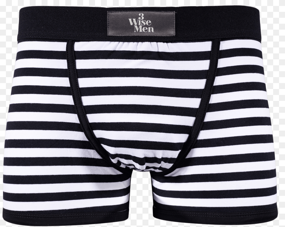 Black And White Stripe Fitted Boxers, Clothing, Underwear, Shorts, Swimming Trunks Png Image