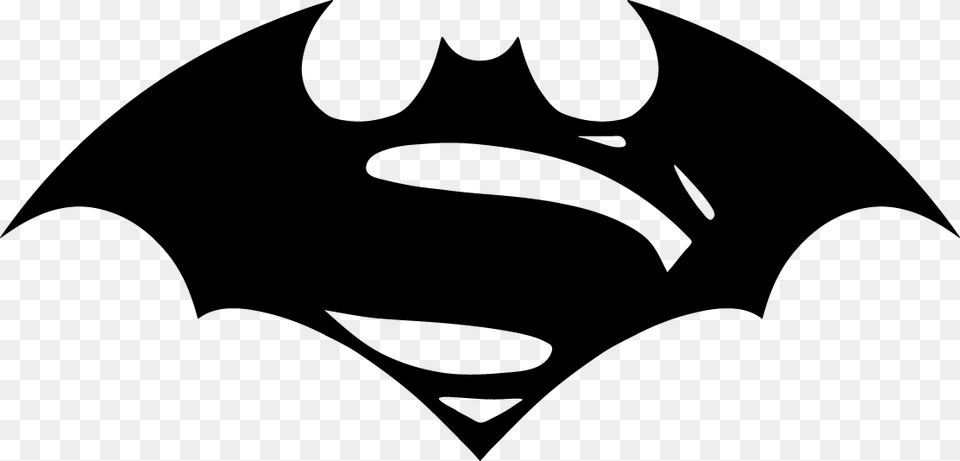 Black And White Superman Logo Simbolo Do Batman Vs Superman, Symbol, Animal, Fish, Sea Life Png