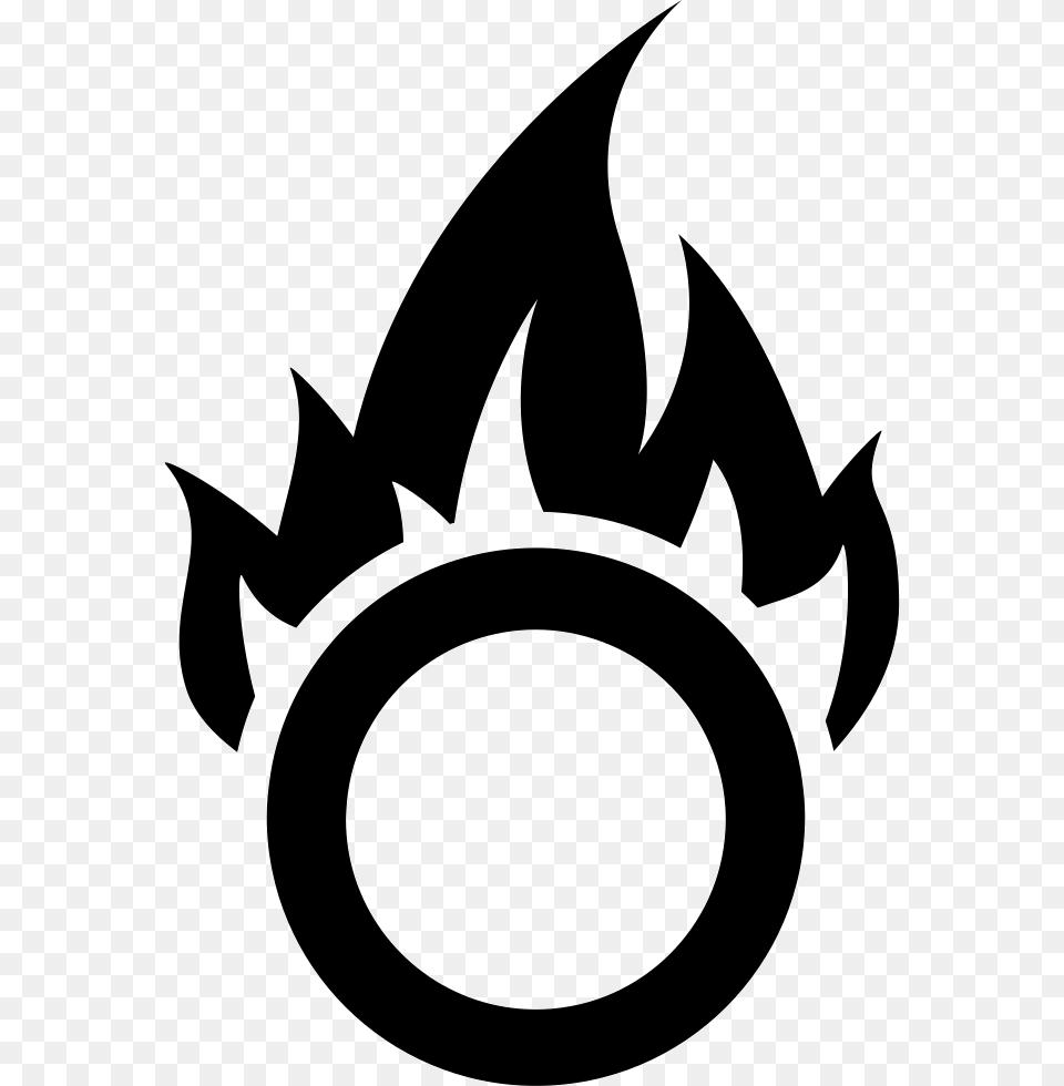 Black And White Symbol For Fire, Stencil, Logo Png Image