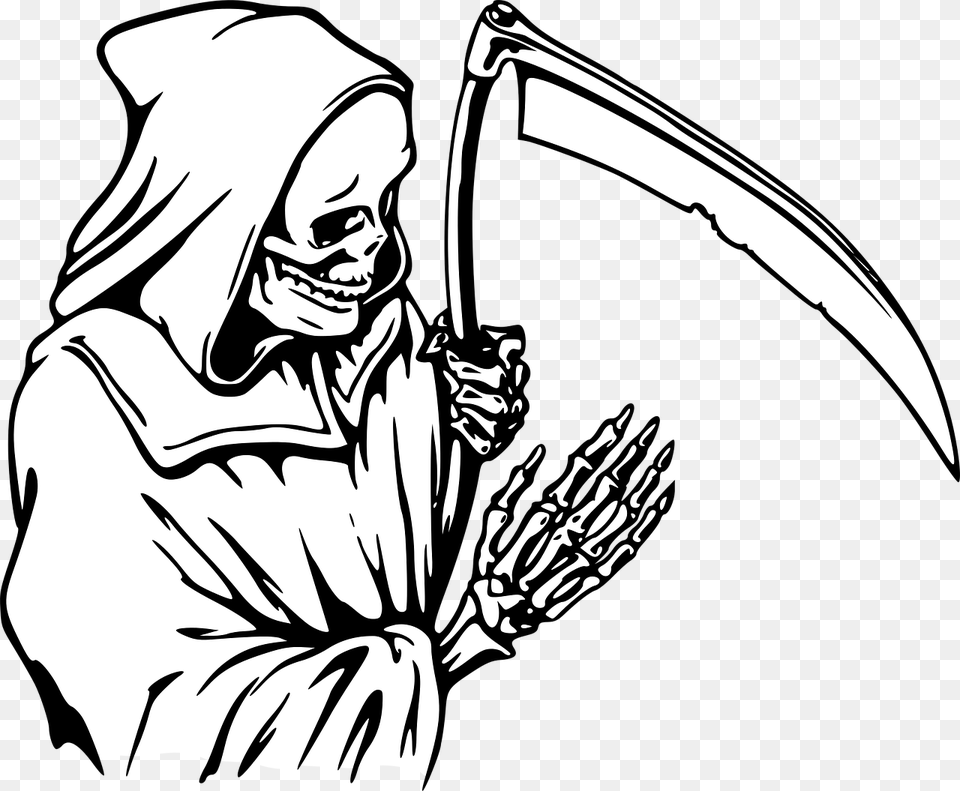 Black And White The Reaper, Person, People, Adult, Woman Png Image