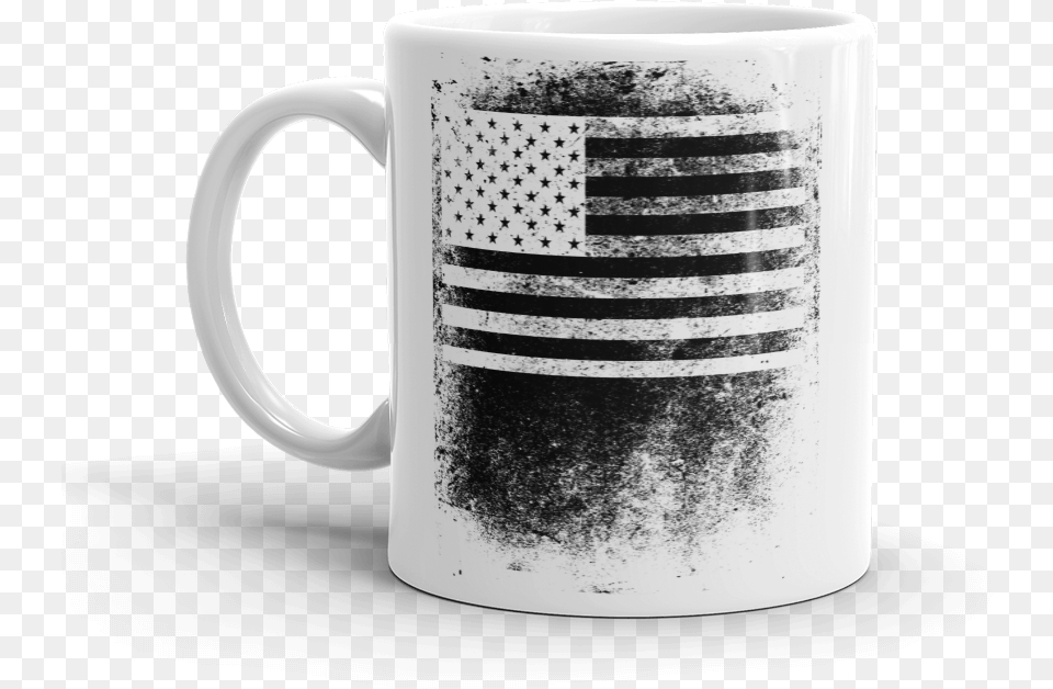 Black And White Thumb Print Flag Design Us Coffee Cup, Beverage, Coffee Cup, Pottery Free Transparent Png