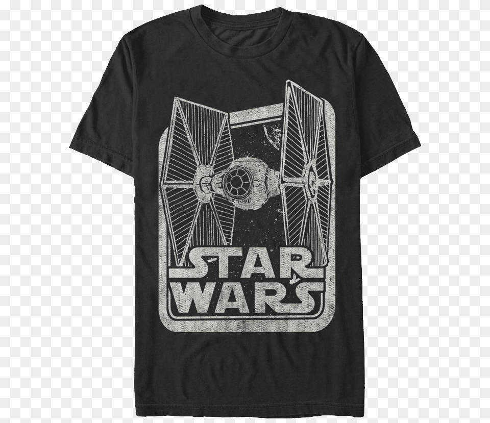 Black And White Tie Fighter Star Wars T Shirt Star Wars, Clothing, T-shirt Free Png Download