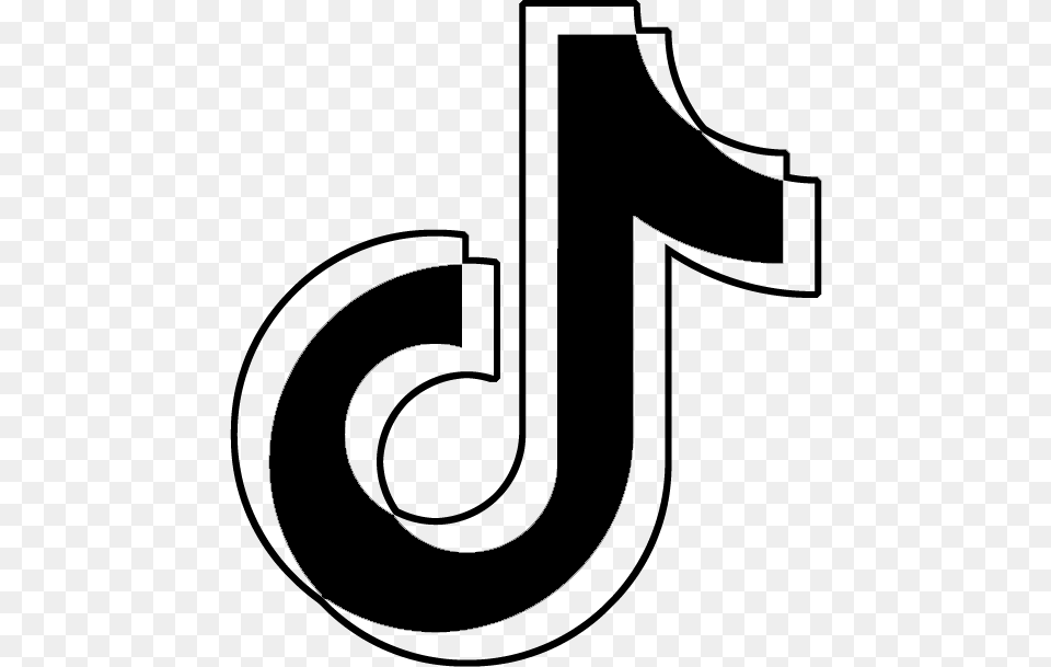 Black And White Tiktok Sign, Number, Symbol, Text, Smoke Pipe Png