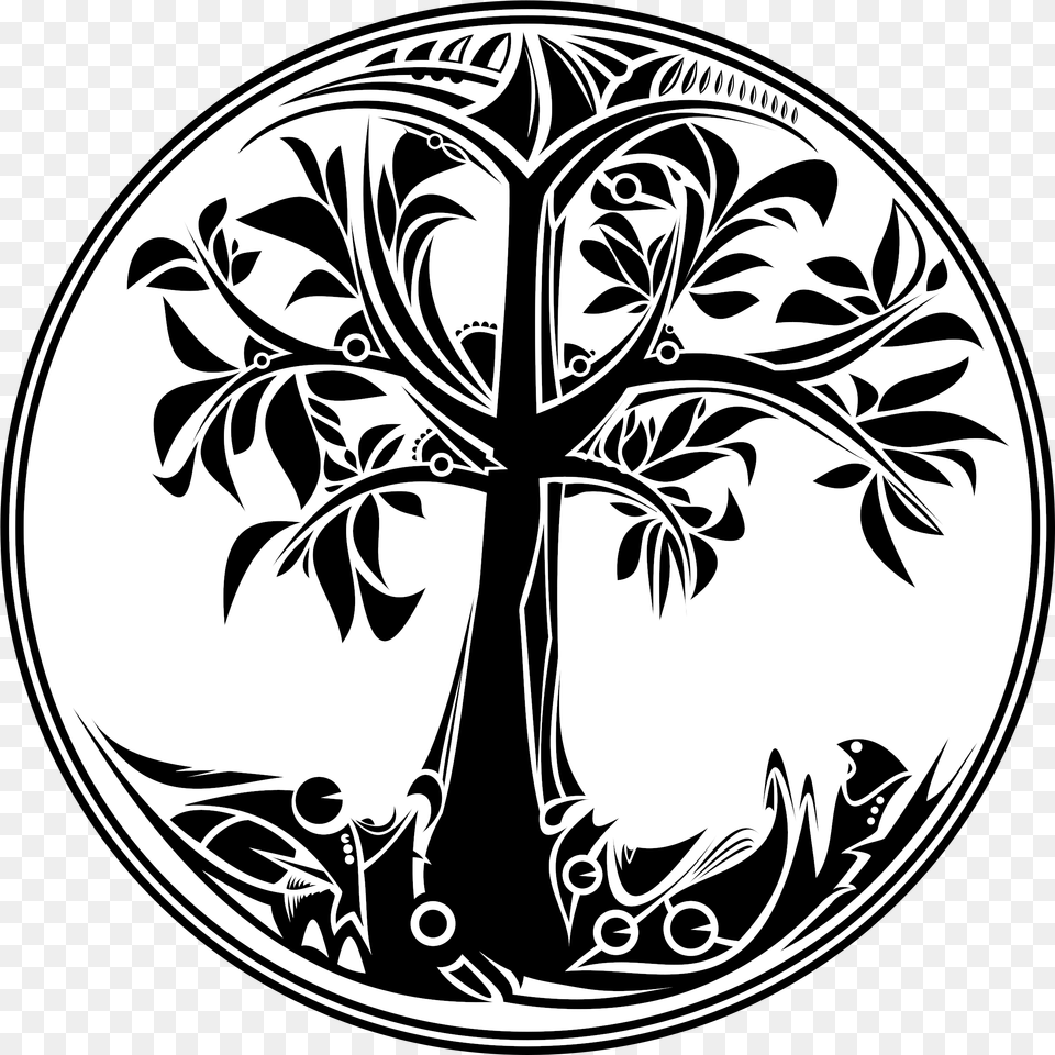 Black And White Tree Of Life Image Tree Of Life Symbol, Stencil, Person, Sticker, Face Png