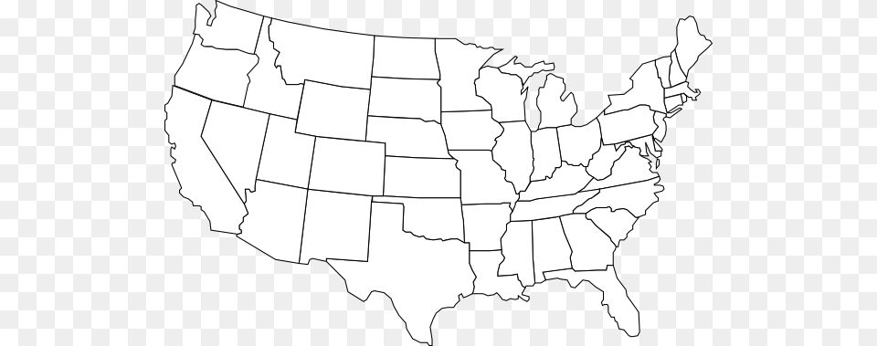 Black And White U Public Domain Map Of Usa, Chart, Plot, Atlas, Diagram Png Image