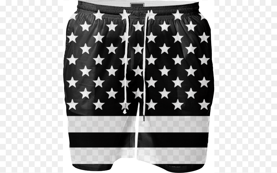 Black And White Usa Flag European Central Bank, Clothing, Shorts, Swimming Trunks Png Image