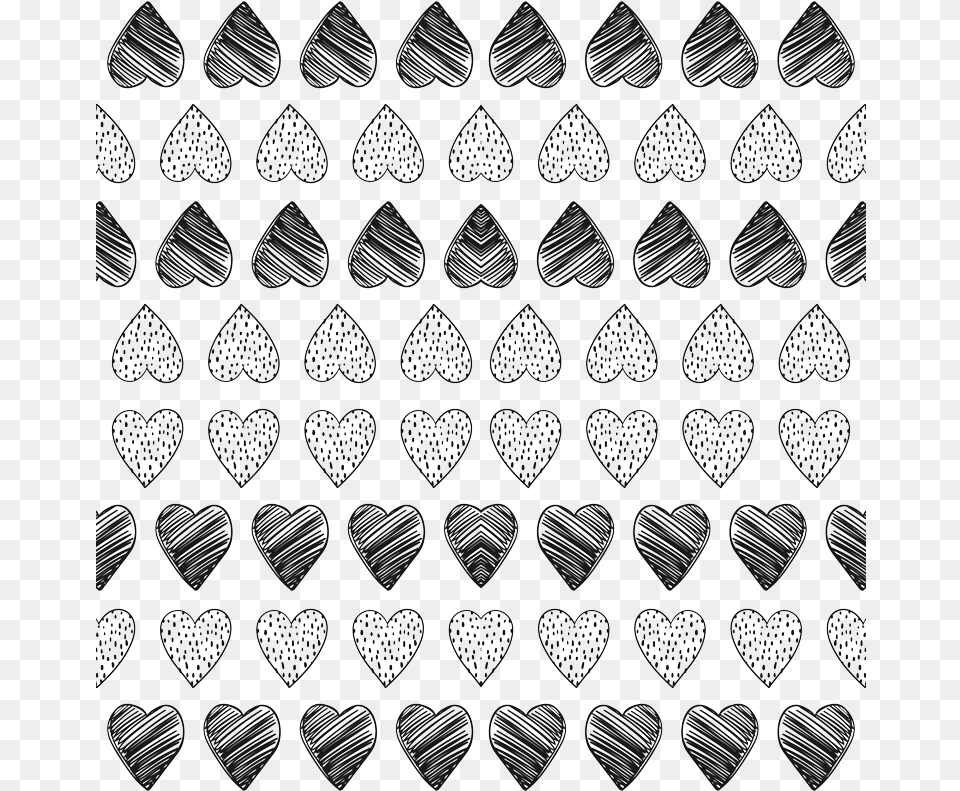 Black And White Valentine39s Day Hearts Cute Valentines Triangle, Pattern, Accessories Free Transparent Png