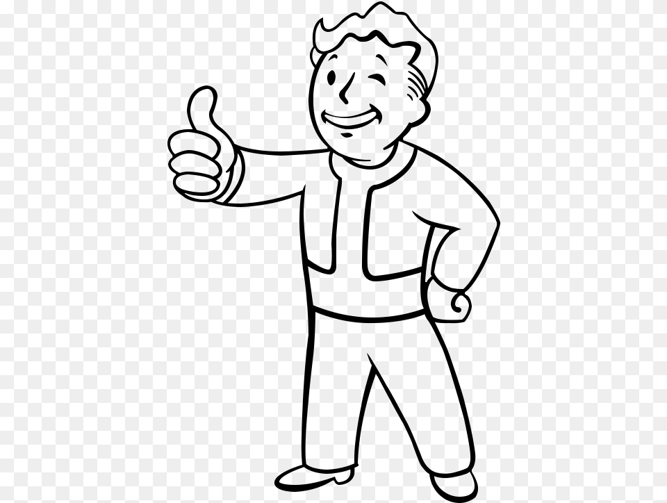 Black And White Vault Boy, Gray Free Png
