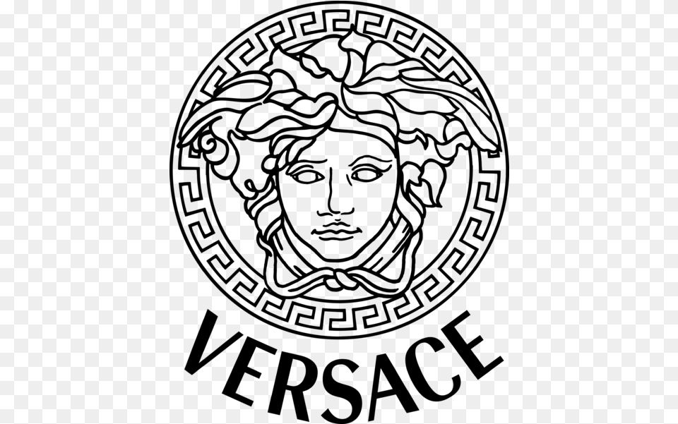 Black And White Versace Logo, Gray Png