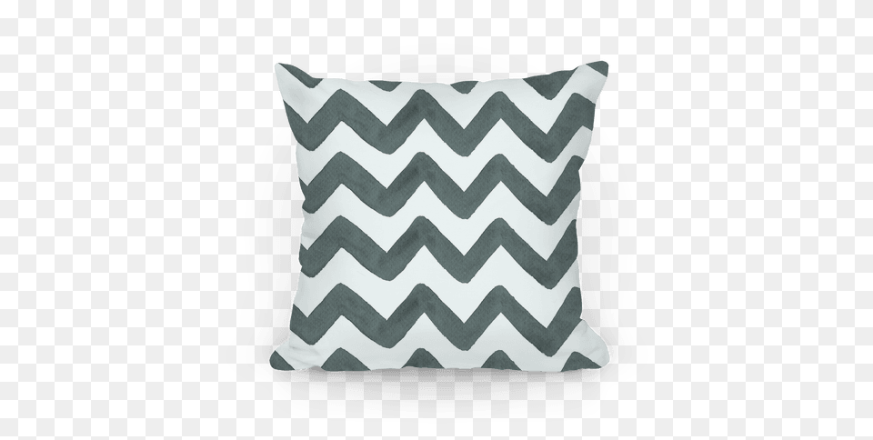Black And White Watercolor Chevron Pattern Throw Pillow Lookhuman, Cushion, Home Decor Free Png Download