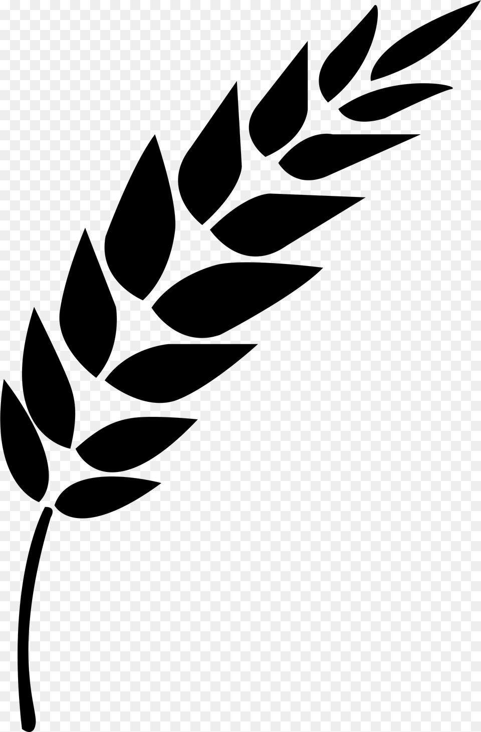 Black And White Wheat Stalk Clipart Icon Vector Wheat, Gray Free Png Download