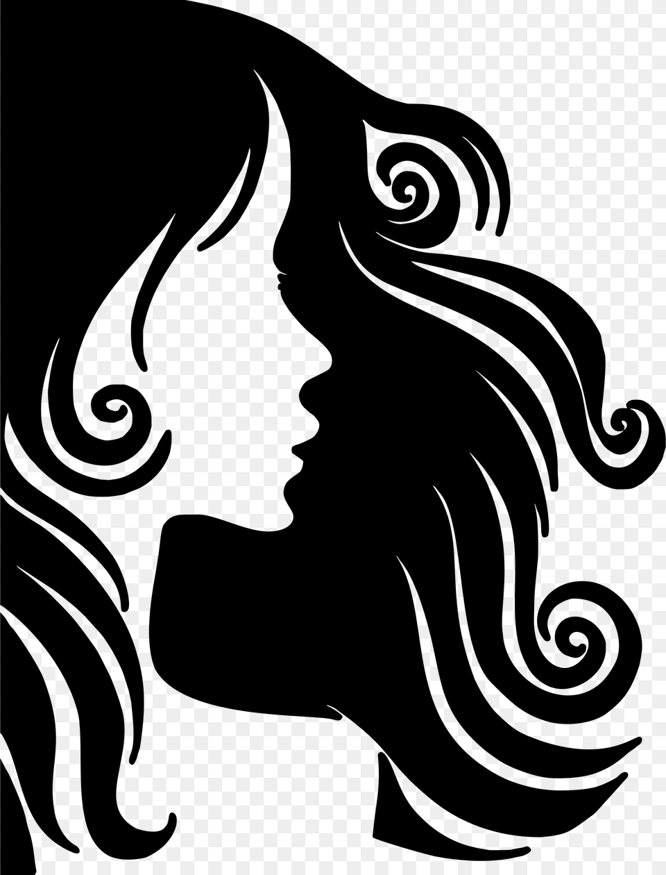 Black And White Woman Clipart, Gray Png