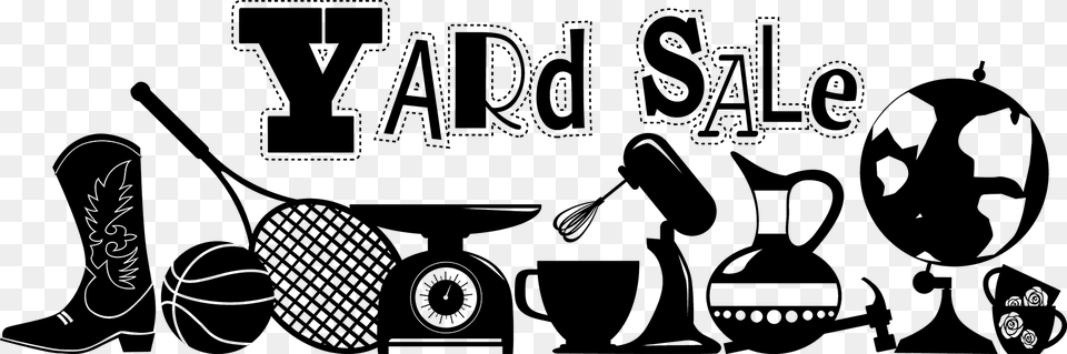 Black And White Yard Sale Clip Art, Gray Png Image