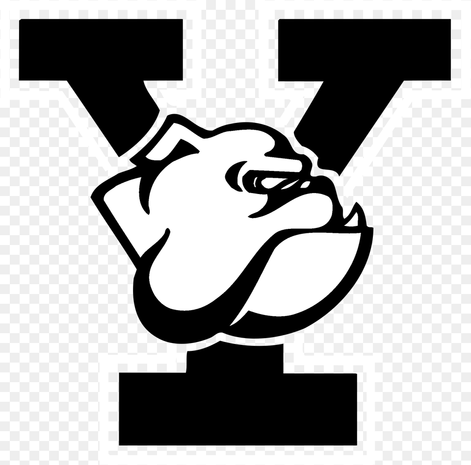 Black And Whiteclip Articonfictional Designgraphicsart Yale Bulldogs Logo, Stencil Png
