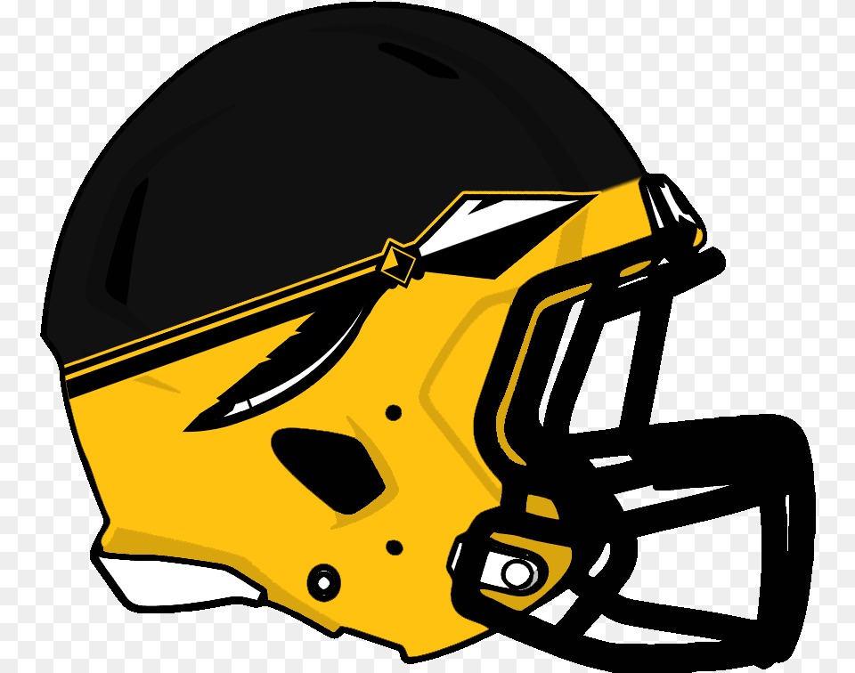 Black And Yellow Football Helmet, Crash Helmet, American Football, Person, Playing American Football Png Image